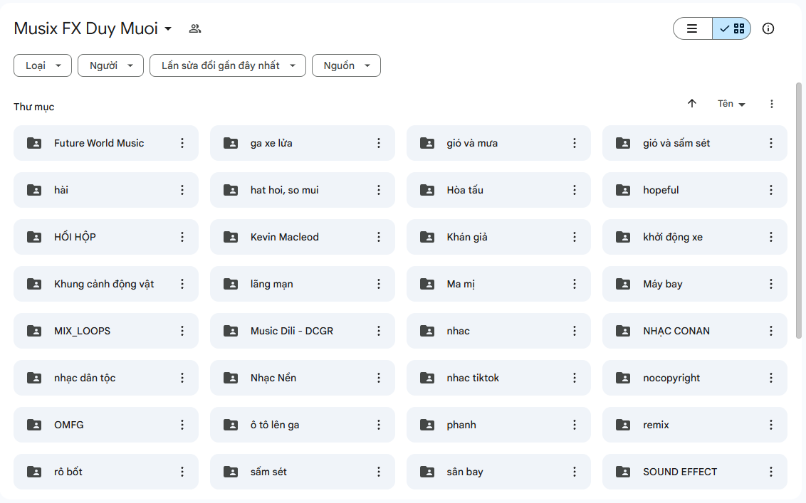50GB file nhạc, hiệu ứng,v.vv