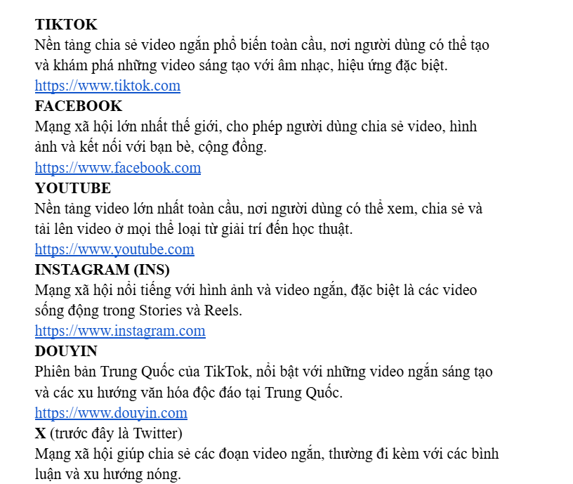 LIST 30 NỀN TẢNG LẤY VIDEO VỀ REUP