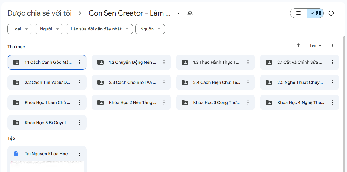 Khóa học Con Sen Creator (chi tiết về làm video chuyên nghiệp Youtube, Tiktok)