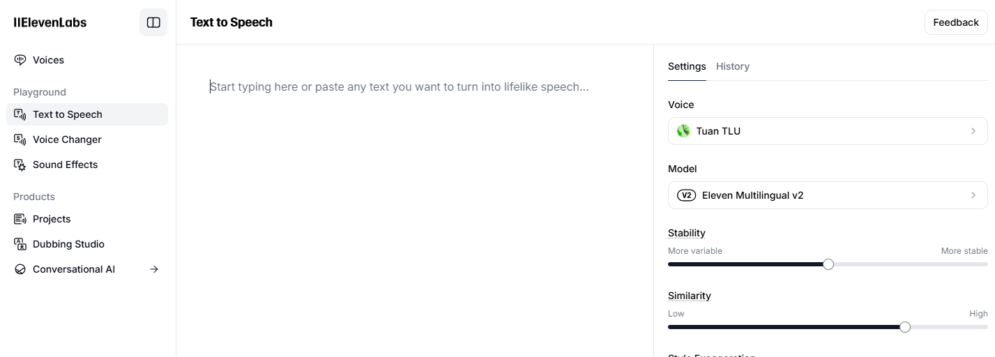 AI CHUYỂN VĂN BẢN SANG GIỌNG NÓI ELEVENLABS