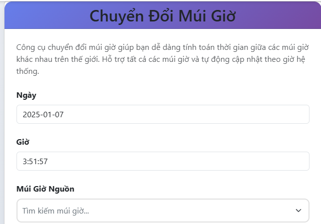 CÔNG CỤ CHUYỂN ĐỔI MÚI GIỜ