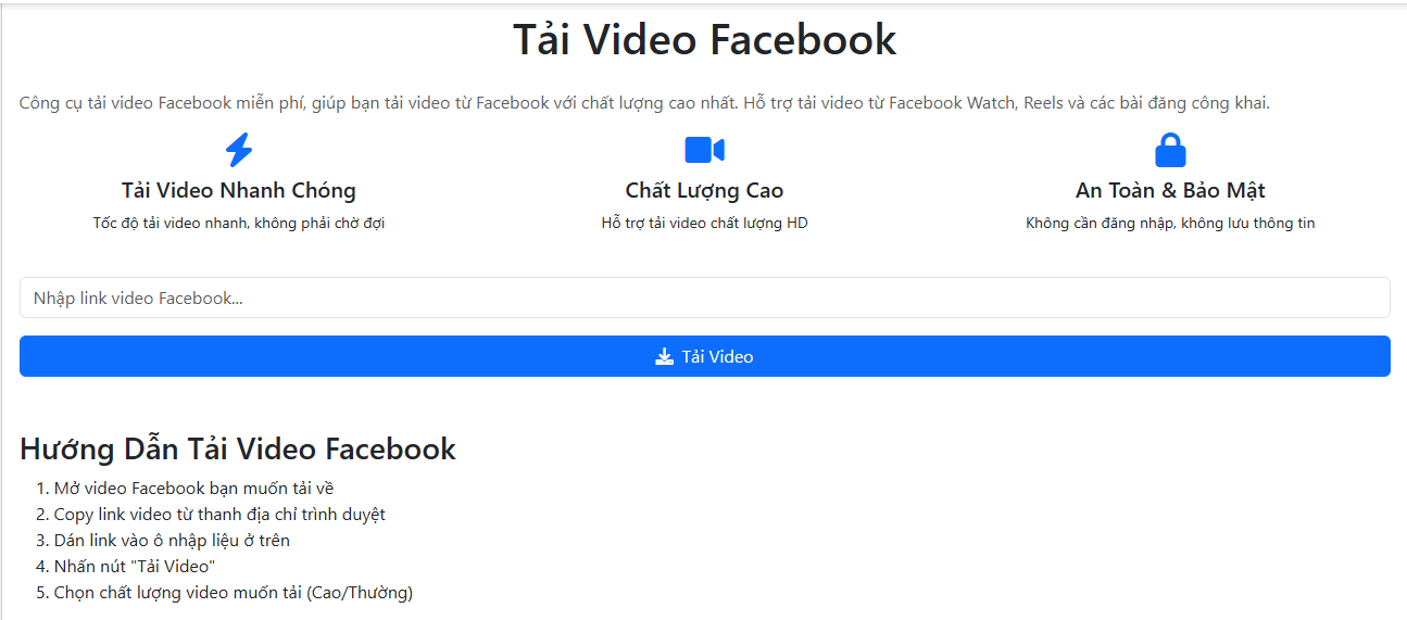 Công cụ tải video Facebook miễn phí