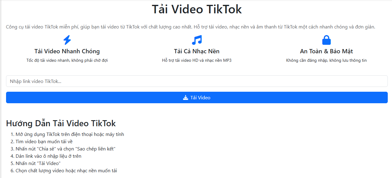 Công cụ tải video Tiktok miễn phí