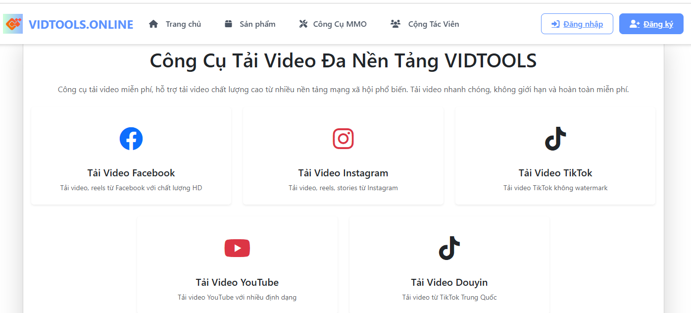 WEB TẢI VIDEO ĐA NỀN TẢNG